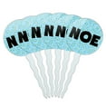 thumbnail image 1 of Noe Cupcake Picks Toppers - Set of 6 - Blue Speckles, 1 of 1