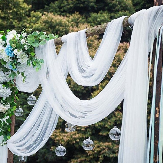 Rollo de tul de Organza de cristal, tela transparente para decoración de boda, telón de fondo para fiesta de cumpleaños, 5m