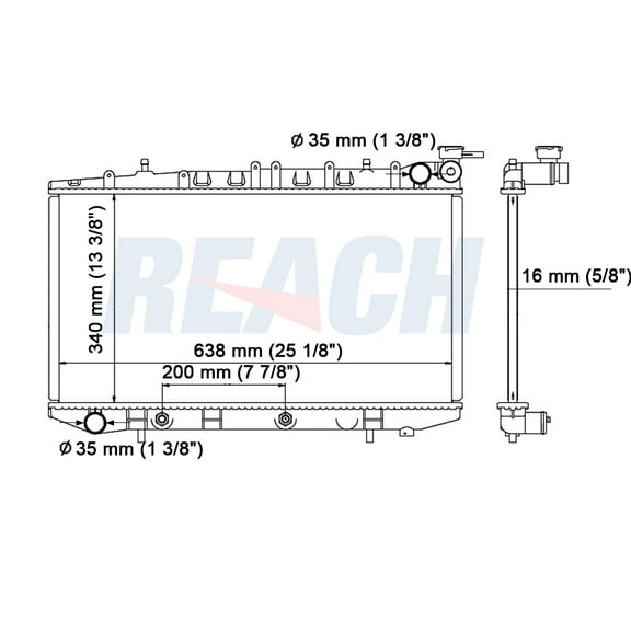 REACH 41-1158 Radiator for Infiniti G20 1991-1996, Automotive Radiator Replacement Part