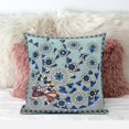 thumbnail image 2 of Glory of Flowers Peacock Suede Zippered Pillow with Insert - Green Aqua Brown, 2 of 5