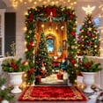 thumbnail image 1 of Christmas Door Curtain with Santa Claus Print Decor for Front Door Wall Party Festival Decoration Merry Xmas Celebration, 1 of 6