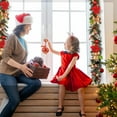 thumbnail image 2 of Trilenars 6 Feet Christmas Garland,With 20 Lights,Lighted Battery Operated Xmas Garland with Faux Flower Bow Pine Cones Xmas Balls & Leaves for Mantel Table Porch,Red Gold, 2 of 7