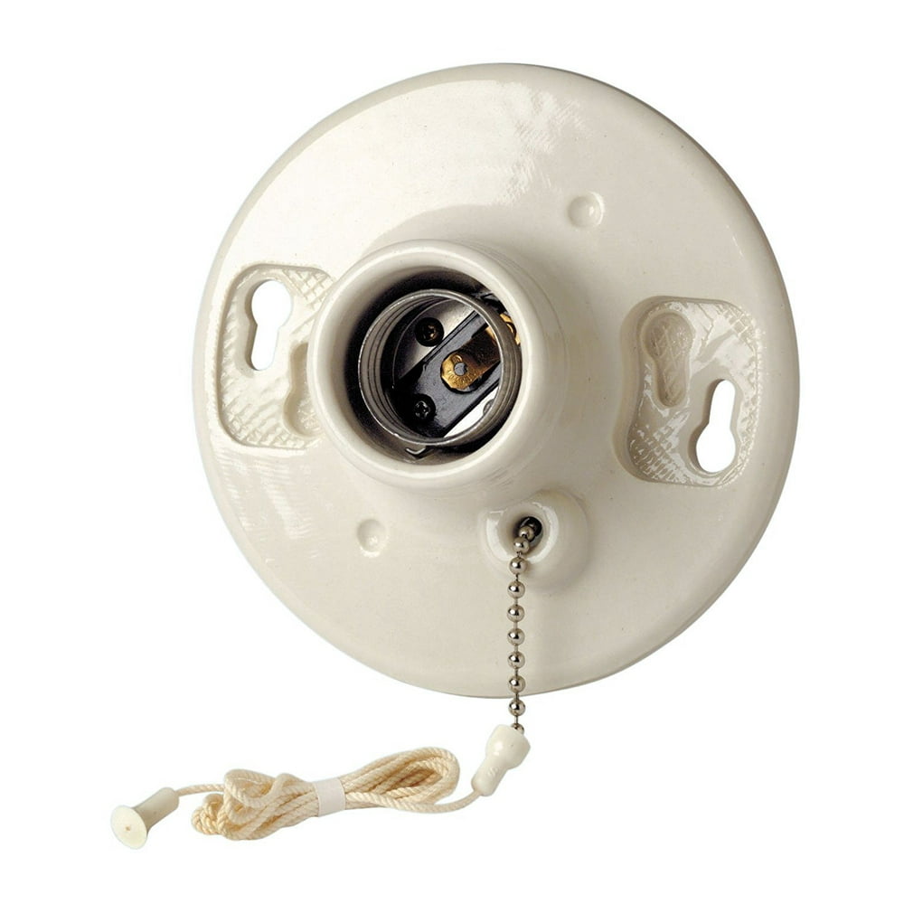 Leviton B012981600C Porcelain Pull Chain Lamp Holder