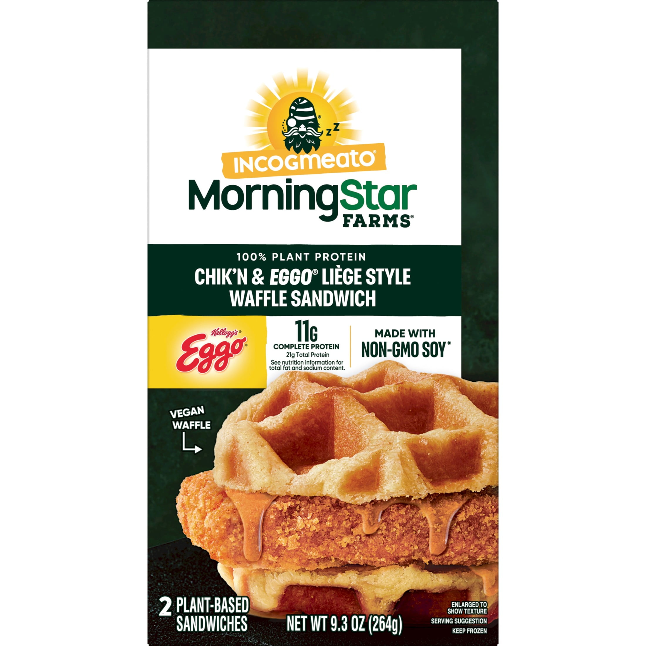 MorningStar Farms Incogmeato Original Breakfast Sandwiches, Vegan Plant Based Protein, 9.3 oz, 2 Count (Frozen)