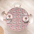 thumbnail image 4 of Ambesonne London Fitted Round Tablecloth, Popular British Culture, 56"- 60" Diameter, Dark Coral Bluegrey, 4 of 5