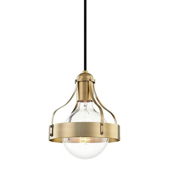 -1-Light Pendant in Style-7.5 inches Wide By 8.75 inches High-Aged Brass Finish Bailey Street Home 735-Bel-3321889