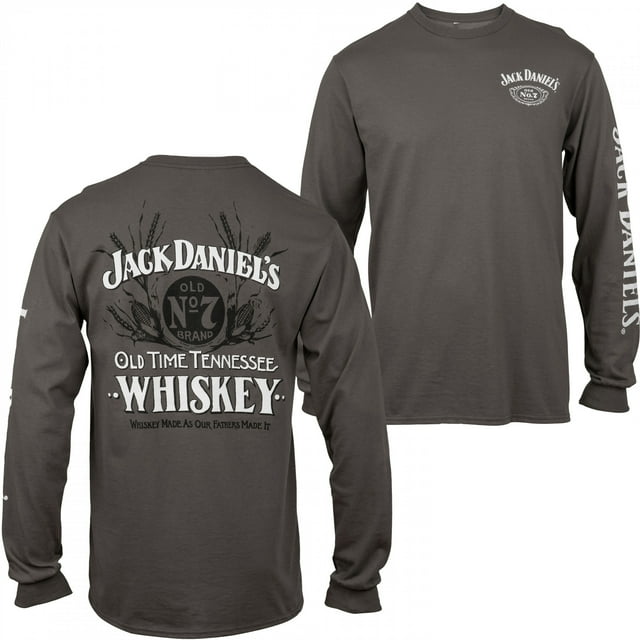 Jack Daniel's No. 7 Whiskey Front and Back Print Long Sleeve Shirt-2XLarge