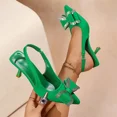 thumbnail image 6 of SCHUHLAND Hot Pink Crystal Bowtie Sling Back Pumps for Women, Luxury Pointed Toe High Heels (7.4cm) for Dress/Party, Summer, 6 of 16