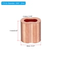 thumbnail image 2 of Uxcell 5/64"/ 2mm Wire Rope Loop Sleeve Copper Double Ferrule Crimping Loop Sleeve, 5 Pack, 2 of 6