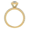 thumbnail image 3 of Petite Engagement Rings for Women Princess Cut Halo Diamond Ring 18K Gold 1.05 CT TW (G,VS1), 3 of 5
