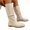 Beige, variant on Women's Slip on Mid Calf Boots, Plus Size Suede Side Zipper Round Toe Casual Boots with Breathable Lining and Cushion Sole, Comfortable Footwear for Everyday Wear