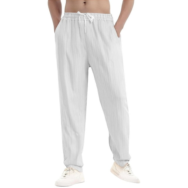 Pantalones largos para hombre, de color liso, informales, deportivos, holgados, modernos, versátiles, transpirables.