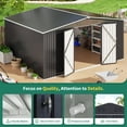 thumbnail image 2 of NETAJE 14'x12' Outdoor Metal Shed with Lockable Doors and Updated Frame for Backyard, Garden, Lawn, Black, 2 of 6