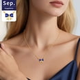 thumbnail image 2 of FindChic 14K Gold Plated Necklace for Women, Love Heart Cubic Zirconia Pendant September Birthstone Bow Necklaces Birthday Mothers Day Jewelry Gifts Her Wife Lady Adults Ideas, 2 of 9