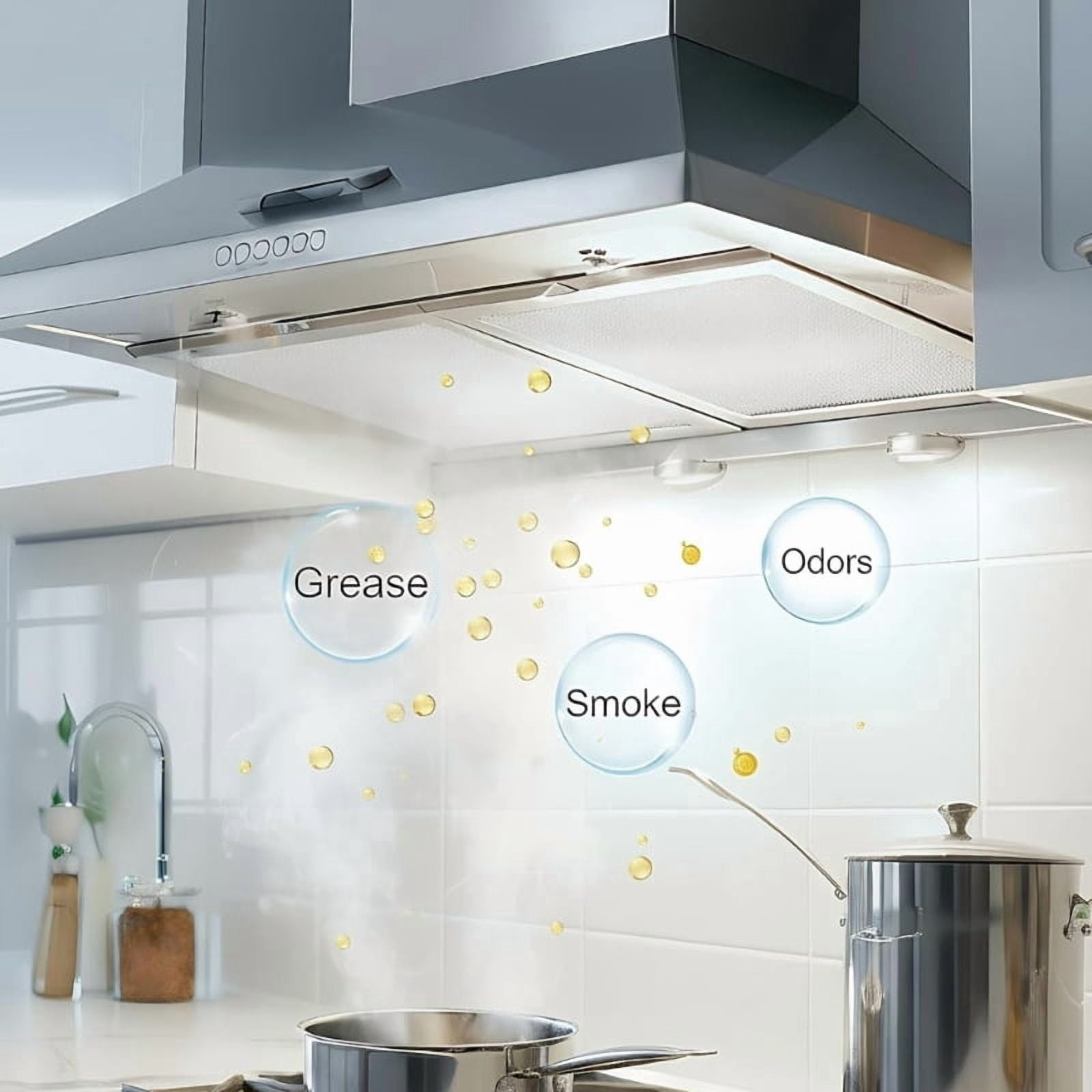 Pack of 2 High Efficiency Metal Range Hood Filter Kitchen Absorber Filter Metal Texture Suitable for Various Models