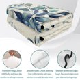thumbnail image 4 of Twin XL Quilt Set 68''x98'', Blue Teal Eucalyptus Leaves Lightweight Bedspread Coverlet Set with 2 Pillow Shams, Watercolor Vintage Botanical Breathable All Season Quilt Bedding for Dorm/Guest Room, 4 of 9