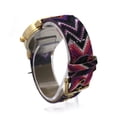 thumbnail image 4 of Geneva Tribal Pattern Weave Buckle Band Round Analog Wrist Watch Gold Purple, 4 of 4