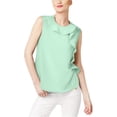 thumbnail image 1 of Blusa de punto con volantes Cynthia Rowley para mujer azul extragrande, 1 of 1
