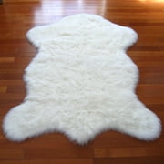 Faux Fur Area Rug Luxuriously Soft and Eco Friendly Bear Pelt 2' X 4' White Made in France