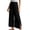 Black, variant on Women's Cotton Wide Leg Pants Casual Button Side Slit Pockets Loose Fit Summer Beach Long Pants