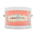 thumbnail image 2 of Unique Bargains 1 Pc Fake Grills Hip Hop Hearts Teeth Grillz Silver Tone, 2 of 6