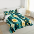 thumbnail image 3 of Homewish Teens Abstract Geometric 2pcs Bedding Comforter Set,Teal Yellow Twin Comforter Sets,Minimalist Mid Century Breathable Bedding Set,Super Cozy Room Decor,Reversible, 3 of 8