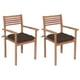thumbnail image 1 of Sillas de patio VidaXL de madera maciza de teca con cojines de color topo, 2, 1 of 9