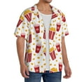 thumbnail image 2 of Pofeuu Popcorn Print Mens Casual Short Sleeve Shirts Beach Summer Spread Collar Pocket Tops Men's Casual Short-sleeved Shirt-4X-Large, 2 of 5