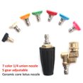 thumbnail image 2 of 4000 PSI Pressure Washer Rotating Turbo Nozzle Quick Connector Nozzle 7 Color 1/4 Union Nozzle Ceramic Core Copper Shell Nozzle, 2 of 6