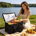 thumbnail image 6 of Roiihwy Insulated Reusable cooler bag for Frozen Foods Cold Storage, Travel Cooler Shopping Transport Hot Food Delivery, Collapsible Insulated Bags, Black, 6 of 6