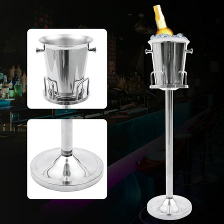 Floor Standing Silver Champagne Ice Bucket Stainless Steel Wine Cooler Ice Gift For Family Dinners, Parties, Pubs, Ktv, Clubs, Restaurants
