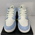 thumbnail image 4 of Ni-k-e Air Jordan 1 Low GS Ice Blue Black-Sail Shoes 554723-401 Youth/Women's NEW!, 4 of 6