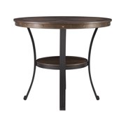 Powell Holloway Round Indoor End Table with Shelf, 23 Tall, Rustic Umber