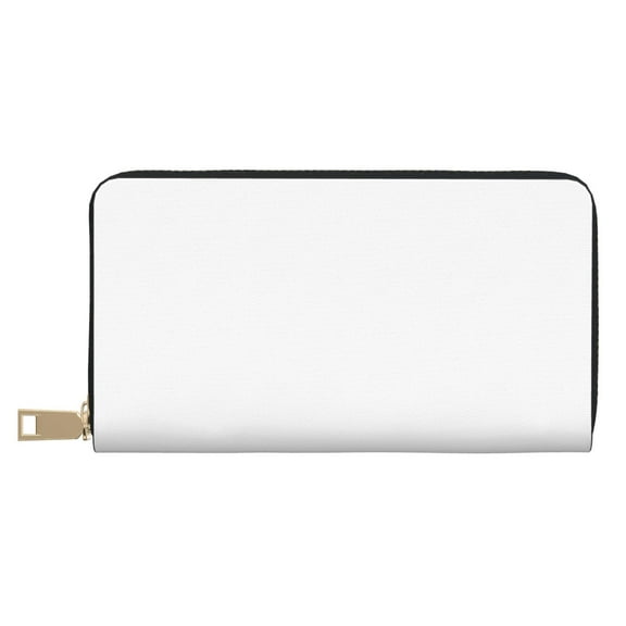 Leather Thin Slim Wallets for Women Men - white Clutch Card Wallet for Women Men with Zipper
