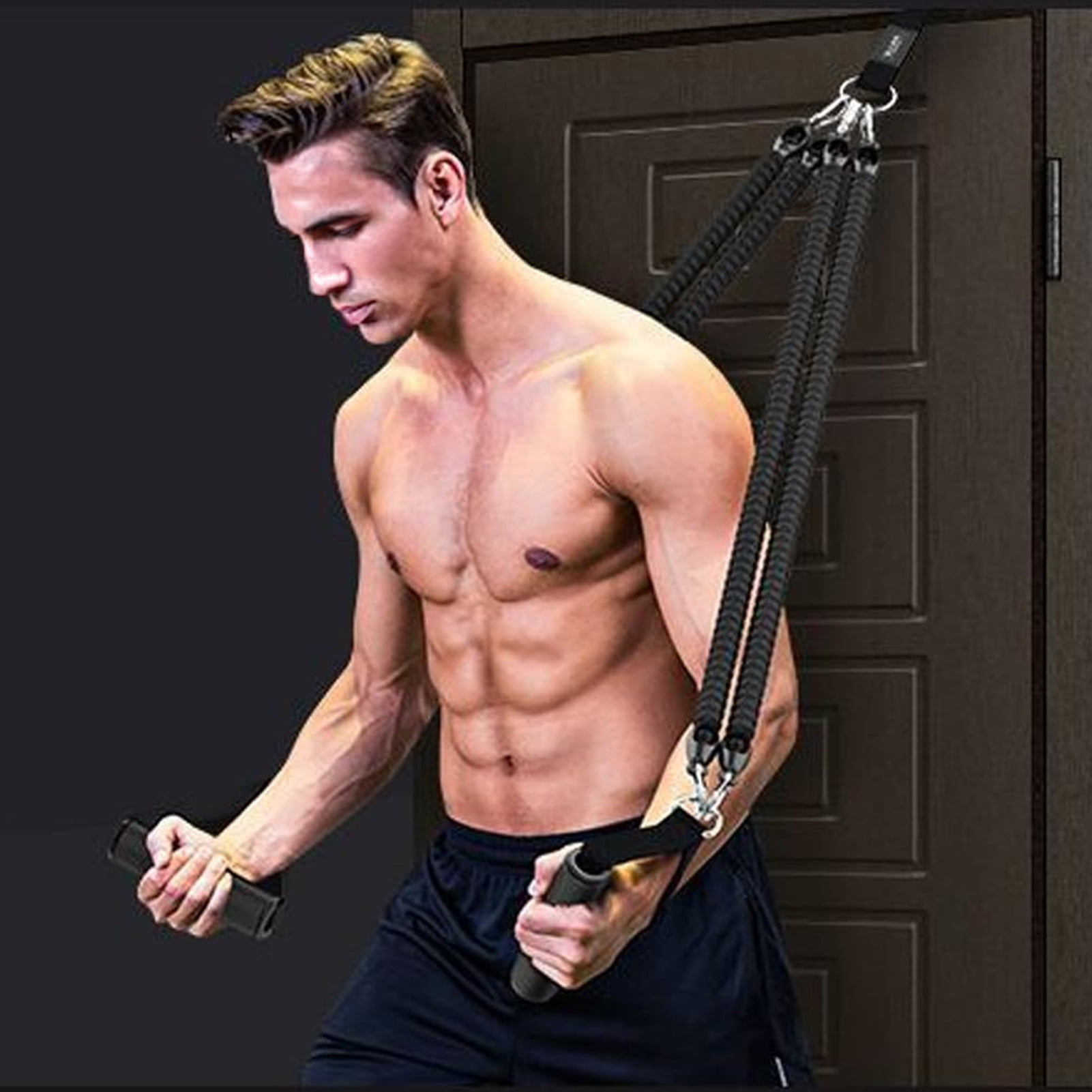 Hyasfey 2/3/4-Tube Pedal Puller Resistance Band with Handle Multifunction Elastic Yoga Sit-up Pull Rope Men Women Pedal Tensioner Exerciser Workout Equipment