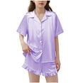 thumbnail image 1 of Ensemble pour Enfants Manches Courtes Col Rond Haut Shorts Taille Moyenne Décontracté, 1 of 6