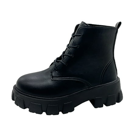 

Qufokar High Boots for Women Boots Women Zipper Women Leather Boots Fashion Thick Heel Thick Sole Women Boots Breathable Fashion Round Toe Thick Heel Women Boots