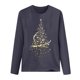 thumbnail image 4 of Camiseta de manga larga suelta con cuello redondo y estampado navideño informal a la moda para mujer Fridja  FKASFK2132, 4 of 7
