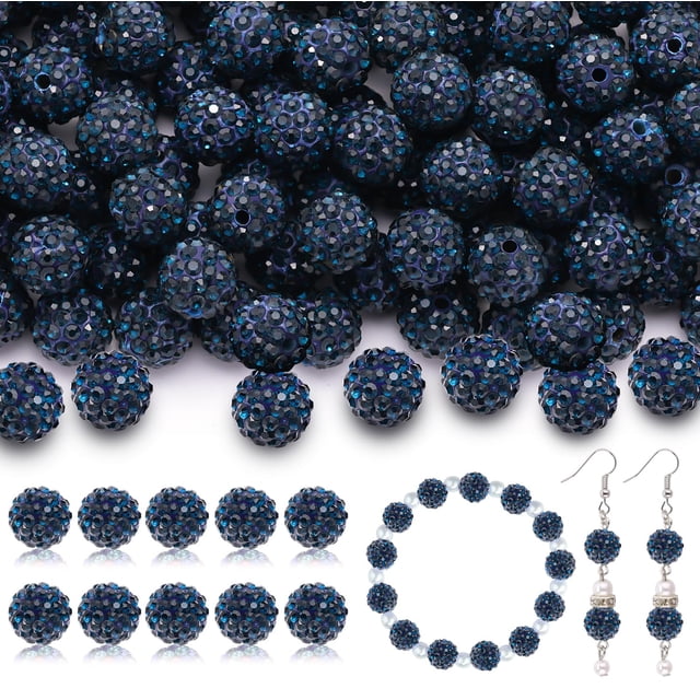 Perlas de strass TINKRSTUFF, 160 unidades, 10 mm, azul y negro