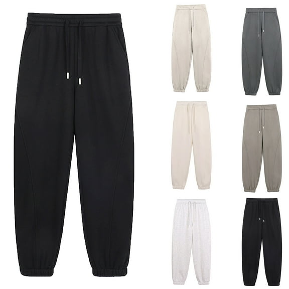 Travel Pants Sweatpants for Women with Pockets-Womens Joggers Ndbuld Leisure And Thick Sports Ankle Sweatpants Black L