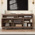 thumbnail image 5 of Emorefun Modern TV Stand for 65 Inch TV with 8 Storage Compartments & Adjustable Shelves for Living Room, Bedroom, Brown, 5 of 7