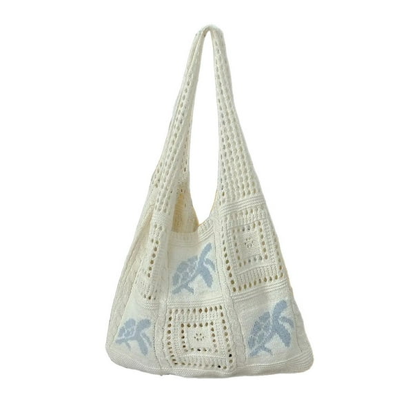 Crochet Beach Tote bag, Summer Beach Bag for Women, Aesthetic Mesh Tote Bag, Boho Bag Knit Bag