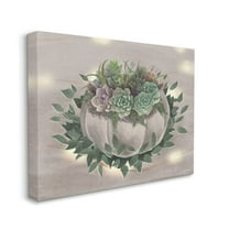Stupell Industries Succulent Bundle Green Purple Painting Canvas Wall Art by Ziwei Li, 16" x 20"