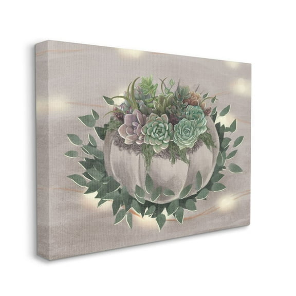 Stupell Industries Succulent Bundle Green Purple Painting Canvas Wall Art by Ziwei Li, 16" x 20"