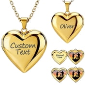Personalized Heart Locket Necklace with Picture Inside Custom Photo Keepsake Jewelry for Women Mom Grandma Perfect Christmas Valentine's Day Birthday Gift (Silver) ...