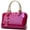 B / Pink, variant on Women's Glossy Top Handle Satchel Bag PU Patent Leather Trendy Boston Bag Simple Shoulder Crossbody Work Handbag Purse