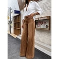 thumbnail image 6 of Women's High Waisted Wide Leg Jeans Caramel Brown Baggy Denim Pants Casual Trousers, 6 of 7