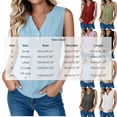 thumbnail image 3 of VBVC Women's Cotton Linen Sleeveless Blouse , Ladies' Half Button Pleated Tank Top , Casual V Neck Summer Shirt For Women, *Black , XX-Large, 3 of 8