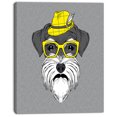thumbnail image 2 of Schnauzer with Hat and Glasses - Contemporary Animal Art Canvas, 2 of 3