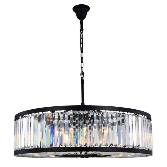 Urban Classic Chelsea 10-Light Metal Royal Cut Chandelier - Matte Black
